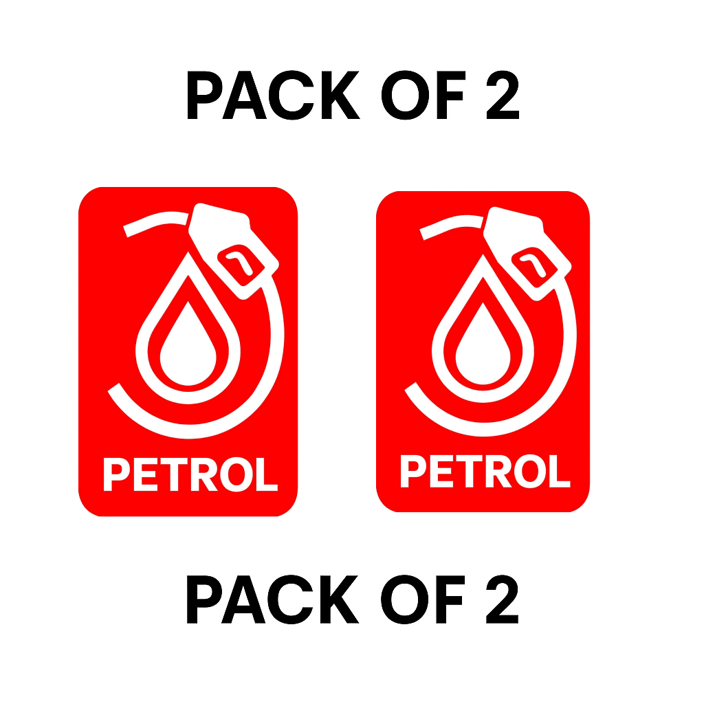 Smeeps Petrol Symbol Sticker – 9 x 7.62 cm Fuel Type Identification Decal | High-Visibility Red Design | Waterproof & Durable Vinyl