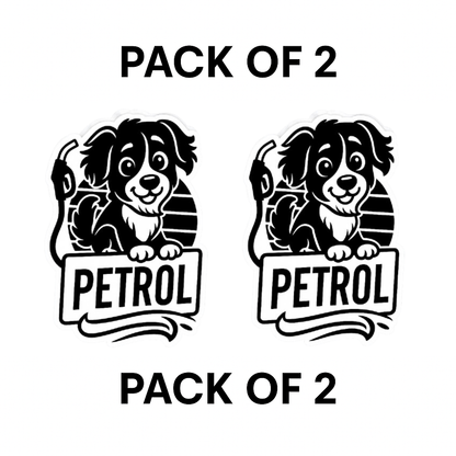 Smeeps Petrol Sticker – 9 x 7.7 cm Cute Dog Fuel Pump Theme Car & Bike Decal | Waterproof & Durable Vinyl Label