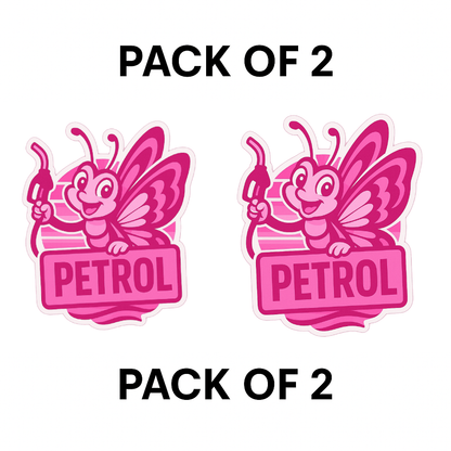 Smeeps Petrol Butterfly Sticker – 10.16 x 9.2 cm Cute Pink Fuel Indicator Car & Bike Vinyl Decal | Waterproof & Durable Design