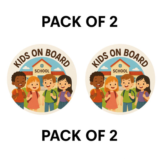 Smeeps Kids on Board Sticker – 13.97 x 13.97 cm | Colorful School Theme with Happy Children for School Buses