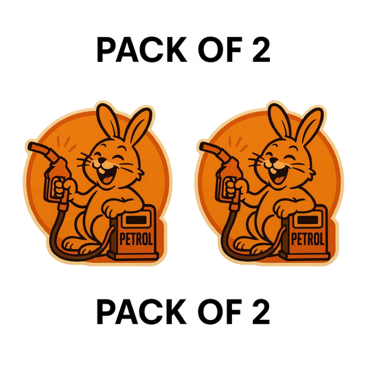 Smeeps Laughing Petrol Bunny Sticker – 8.2 x 7.8 cm Fun Cartoon Fuel Pump Design for Cars | Waterproof Vinyl Sticker for Petrol Vehicles Only