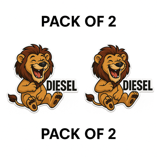 Smeeps Diesel Only Fuel Sticker – Laughing Lion Design – 10.16 x 12.7 cm | Waterproof Vinyl Decal for Cars, Bikes & Diesel Tank Caps