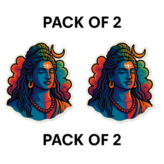 Smeeps Adiyogi Sticker – 10.16 x 7.62 cm | Divine Shiva Art | Premium Quality Vinyl for Cars & Bikes