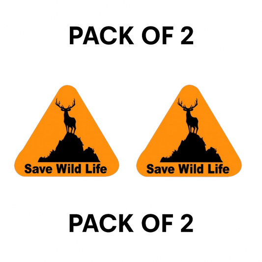 Smeeps Save Wildlife Sticker – 8.9 x 8.2 cm Triangle Design with Deer Silhouette | Bright Orange Safety Decal | Waterproof & Fade Resistant