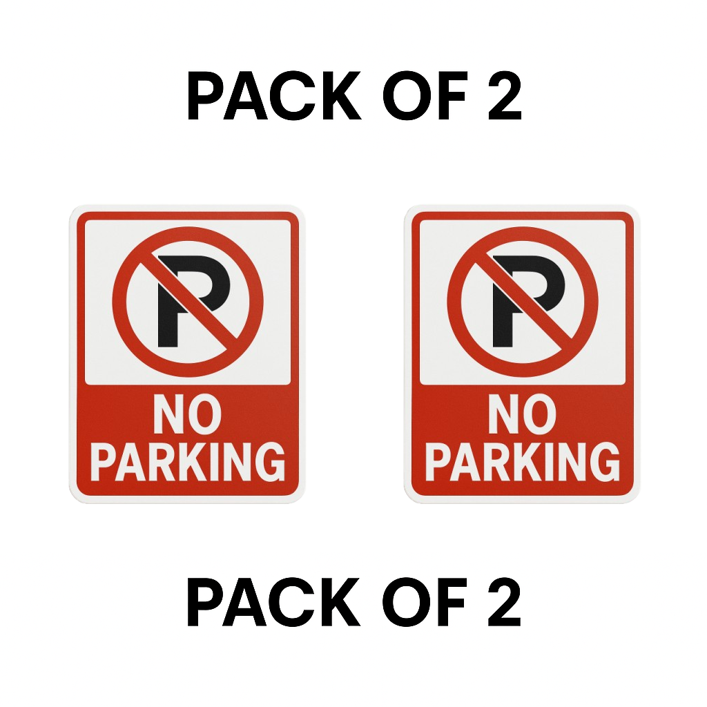 Smeeps No Parking Sticker – 12 x 9.5 inch Bold Red & Black Symbol | Warning Decal for Gates, Shops, and Driveways | Waterproof Vinyl Sign