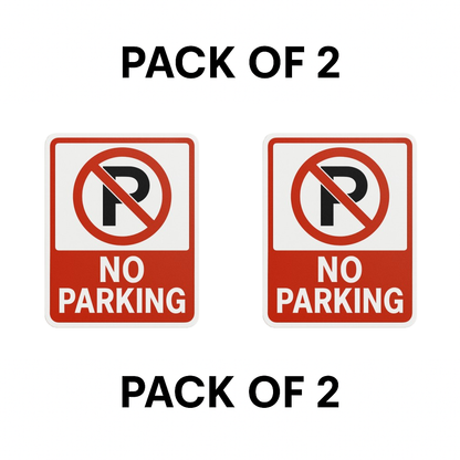 Smeeps No Parking Sticker – 12 x 9.5 inch Bold Red & Black Symbol | Warning Decal for Gates, Shops, and Driveways | Waterproof Vinyl Sign
