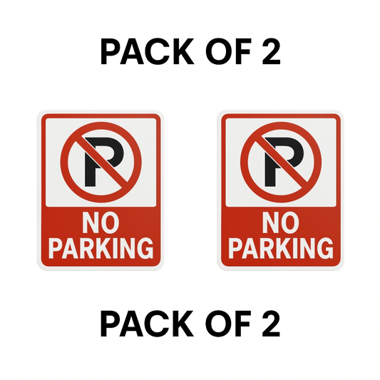 Smeeps No Parking Sticker – 12 x 9.5 inch Bold Red & Black Symbol | Warning Decal for Gates, Shops, and Driveways | Waterproof Vinyl Sign