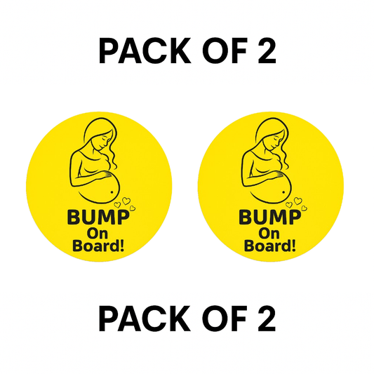 Smeeps Bump on Board Sticker – 14 x 14 cm Round Yellow Maternity Safety Decal | Waterproof & UV Resistant for Car Use
