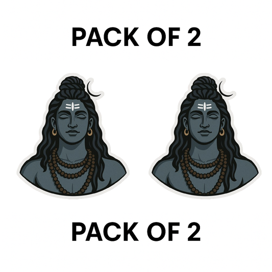 Smeeps Adiyogi Shiva Sticker – Calm Shiva Face | 10.16 x 7.62 cm | Waterproof Vinyl for Cars & Bikes