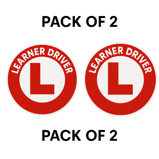 Smeeps Learner Driver Sticker – Bold Red “L” with Round Design – 13.97 x 13.97 cm | Clear & Visible for Safe Driving