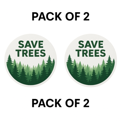 Smeeps Save Trees Round Sticker | 14 x 14 cm | Eco-Friendly Vinyl Decal for Car