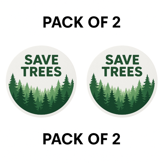 Smeeps Save Trees Round Sticker | 14 x 14 cm | Eco-Friendly Vinyl Decal for Car