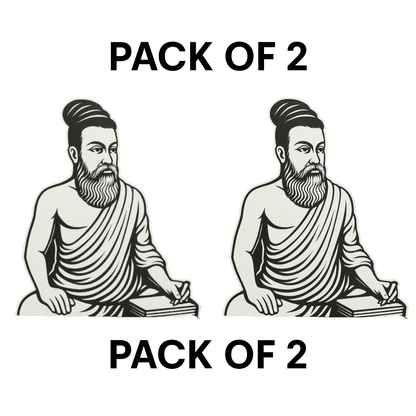 Smeeps Thiruvalluvar Car Sticker – Classical Line Art – 7.62 x 10.16 cm | Premium Vinyl Decal for Cars