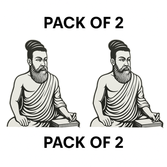 Smeeps Thiruvalluvar Car Sticker – Classical Line Art – 7.62 x 10.16 cm | Premium Vinyl Decal for Cars