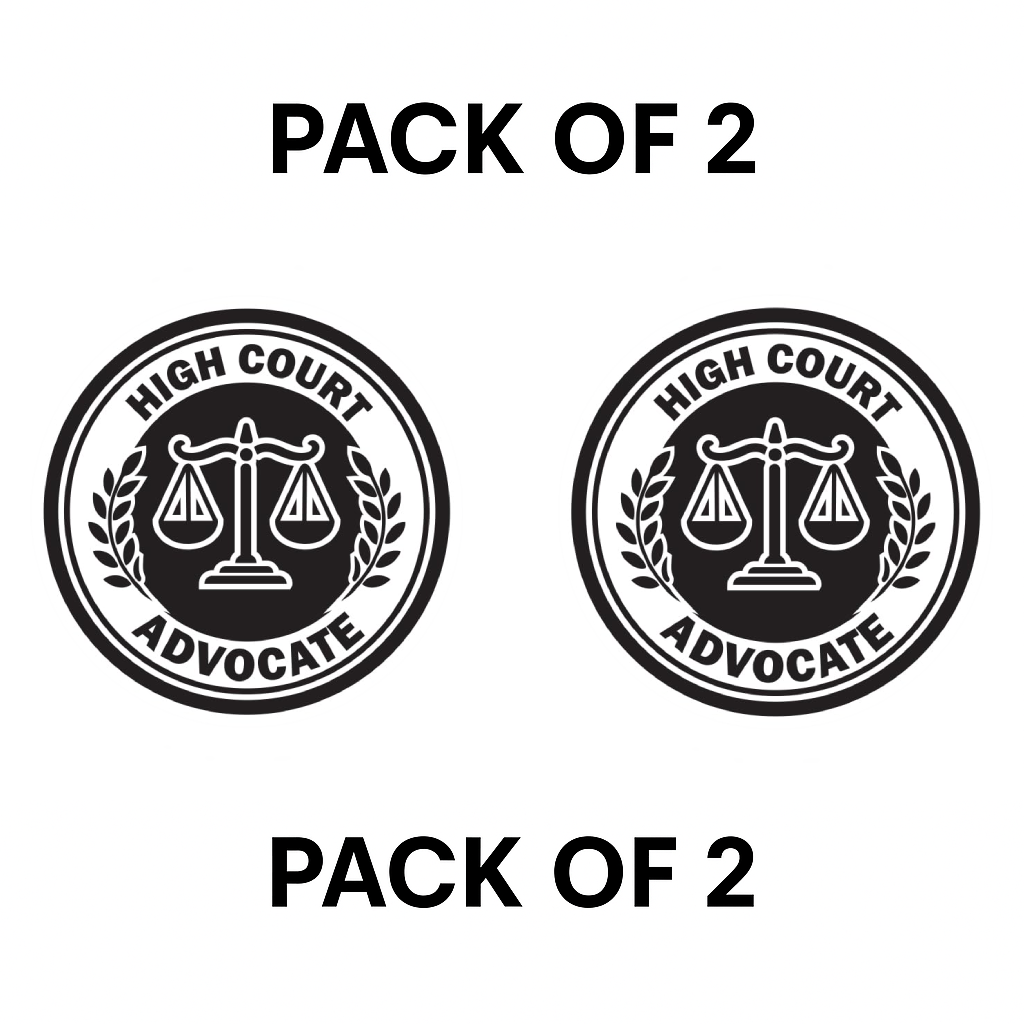 Smeeps High Court Advocate Round Emblem Sticker – Legal Symbol Design – 11.5 x 11.5 cm | Waterproof Vinyl for Cars, Office Doors