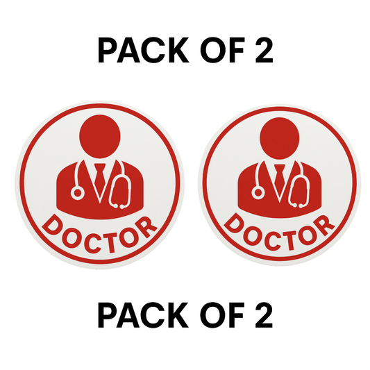 Smeeps Doctor On Board Sticker – 13.97 cm Round | Medical Symbol Design | Red & White Waterproof Vinyl Car Sign