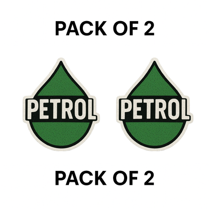 Smeeps PETROL Drop Shape Sticker – Green & Black | 10.16 x 7.62 cm | For Car Fuel Type Marking