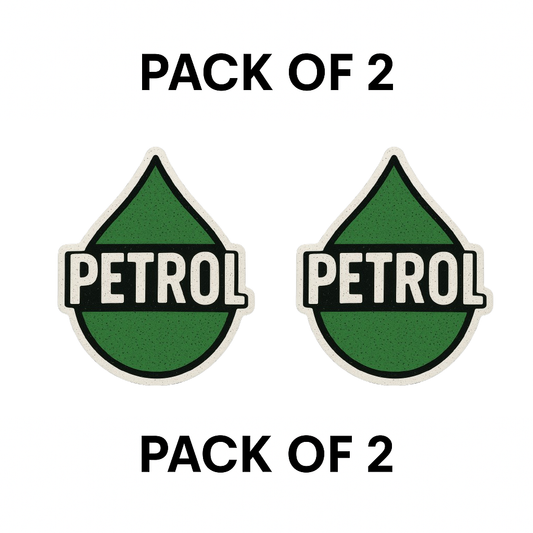 Smeeps PETROL Drop Shape Sticker – Green & Black | 10.16 x 7.62 cm | For Car Fuel Type Marking