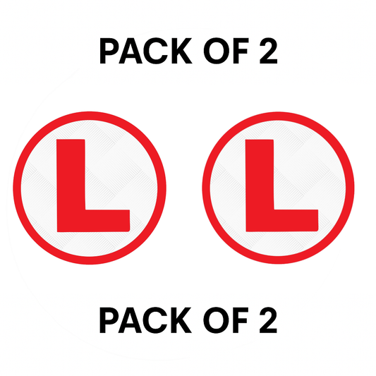 Pack of 2 | Smeeps Premium L Plate Stickers – 15.24 cm Round Vinyl for Learner Drivers | High Visibility, Waterproof & UV-Resistant for Car & Bike Use