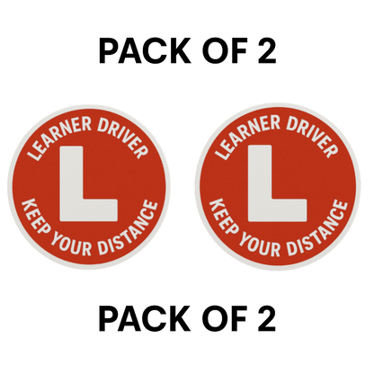 Smeeps Learner Driver Car Sticker – “Keep Your Distance” Red Circle with White ‘L’ Design – 13.97 x 13.97 cm | Waterproof, Durable & Easy to Apply