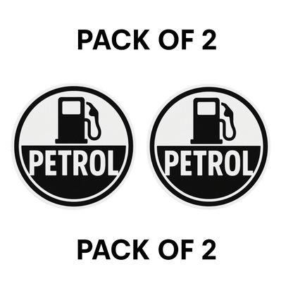 Smeeps Petrol Sticker – 8.89 x 8.89 cm Monochrome Fuel Pump Icon | Minimalist Petrol Reminder Decal | Waterproof & Durable Vinyl