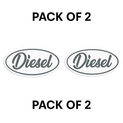 Smeeps Diesel Oval Sticker – 8.2 x 7.62 cm Elegant Script Fuel Type Car & Bike Vinyl Decal | Waterproof | Clear Diesel Identification