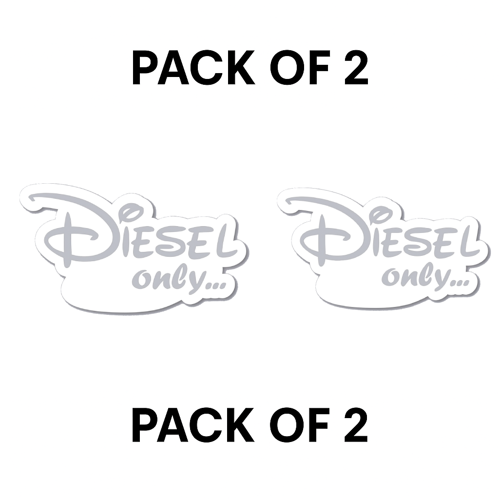Smeeps Diesel Only Sticker – 9.4 x 9 cm Stylish Script Car & Bike Fuel Type Decal | Waterproof | Fun Diesel Identification Design