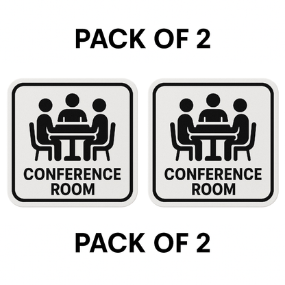 Smeeps Conference Room Sign Sticker – 14 x 14 cm | Bold Office Indicator for Meeting Spaces | Black & White Design