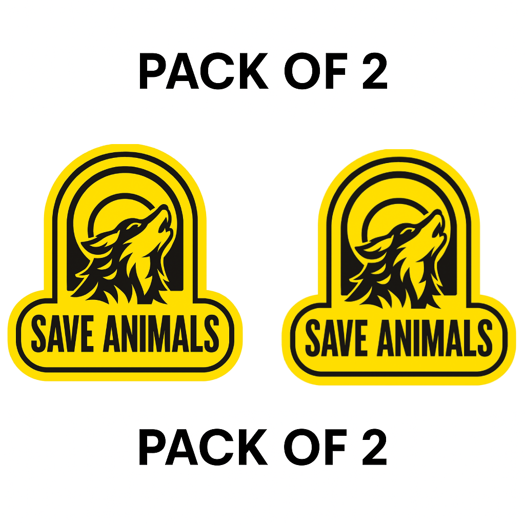 Smeeps Save Animals Sticker – 9 x 7.62 cm Wolf Howling Design | Wildlife Protection Vinyl Decal | Waterproof & Durable Car, Bike & Laptop Sticker