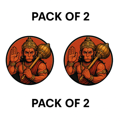 Smeeps Lord Hanuman Bike Sticker – Bold Round Devotional Design – 7.6 x 7.6 cm | Waterproof Vinyl Decal for Bikes