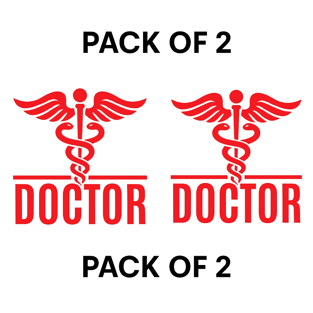 Smeeps Doctor Car Sticker – 10.16 x 9.7 cm Medical Symbol Safety Decal for Cars – Red