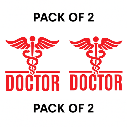 Smeeps Doctor Car Sticker – 10.16 x 9.7 cm Medical Symbol Safety Decal for Cars – Red