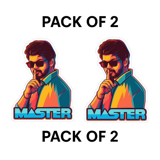 Smeeps Master Sticker – 12.07 x 10.16 cm Stylish Actor Design | Bold Multicolor Decal | Waterproof & UV Resistant for Car Decoration