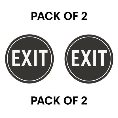 Pack of 2 | Smeeps “EXIT” Sign – 15.24 cm Round | Clear Door Sticker for Emergency & General Use | Bold & Visible | Indoor/Outdoor Use | Self-Adhesive, Waterproof