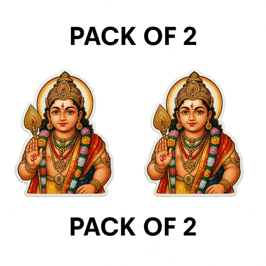 Smeeps Lord Murugan Car Sticker – Vibrant Divine Design – 7.62 x 10.16 cm | Premium Vinyl Decal for Cars
