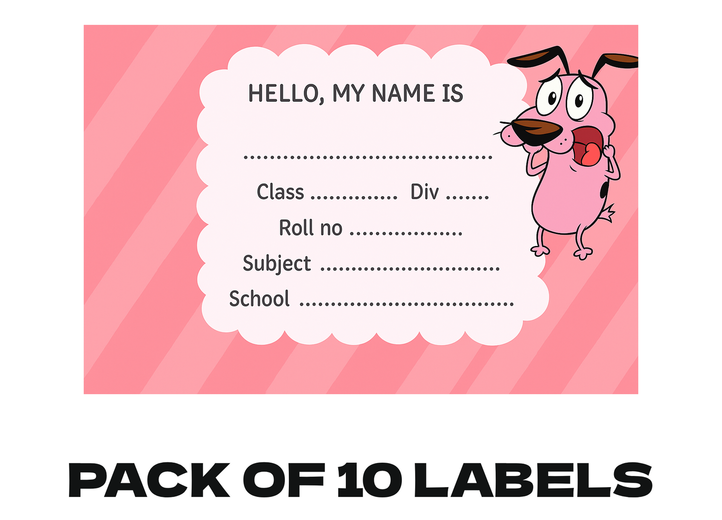Smeeps Kids School Notebook Label Stickers – 3.5 x 2 Inches Name Labels | Cute Cartoon Theme | Pack of 10 Waterproof Stickers