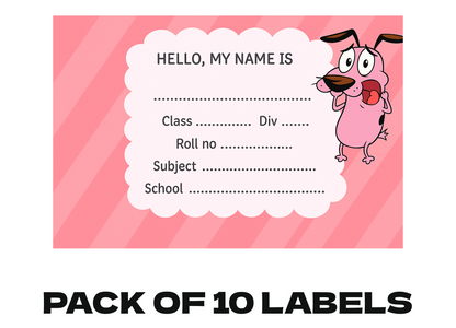 Smeeps Kids School Notebook Label Stickers – 3.5 x 2 Inches Name Labels | Cute Cartoon Theme | Pack of 10 Waterproof Stickers
