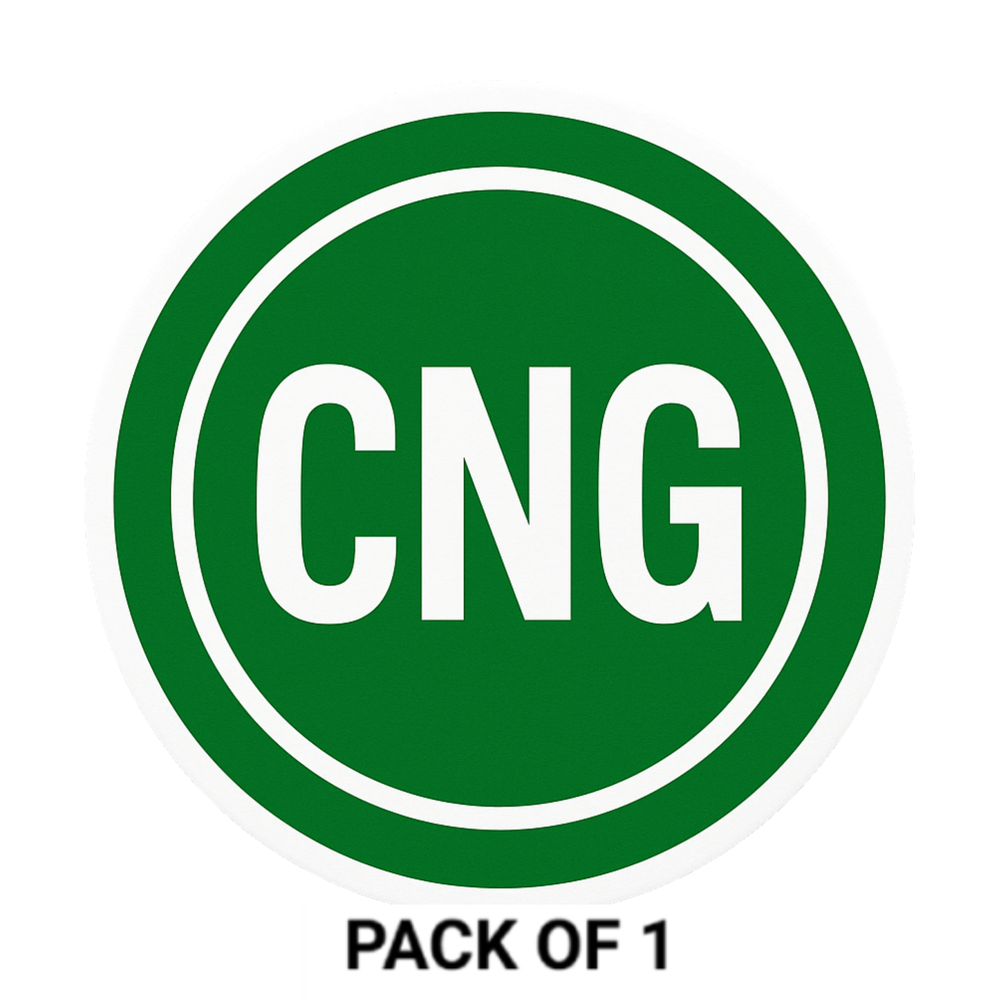 Smeeps CNG Bold Round Sticker – 10.16 x 10.16 cm Solid Green Circle Car & Bike Vinyl Decal | Waterproof | Clear Fuel Type Identification