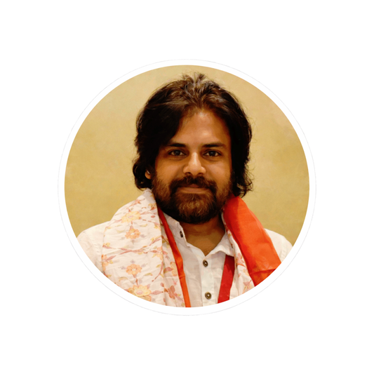 Smeeps Pawan Kalyan Sticker – 10.16 cm Round Car & Bike Vinyl Decal | Waterproof Political Leader Design