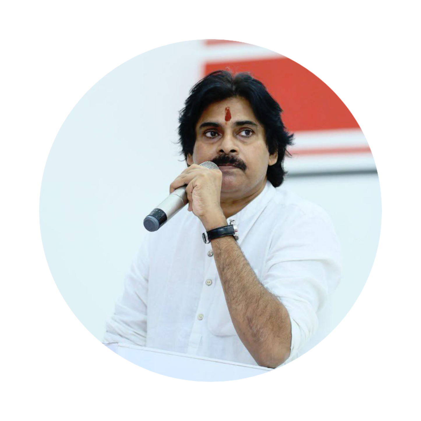 Smeeps Pawan Kalyan Speech Pose Sticker – 10.16 cm (4 Inch) Round Political Vinyl Decal | Waterproof UV Resistant Car & Bike Sticker