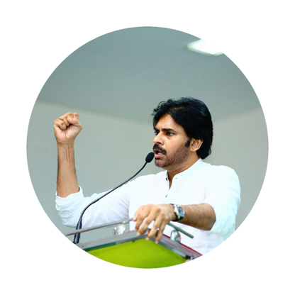 Smeeps Pawan Kalyan Raised Fist Speech Sticker – 10.16 cm (4 Inch) Round Political Vinyl Decal | Waterproof UV Resistant Car & Bike Sticker
