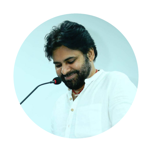 Smeeps Pawan Kalyan Humble Smile Pose Sticker – 10.16 cm (4 Inch) Round Political Vinyl Decal | Waterproof UV Resistant Car & Bike Sticker