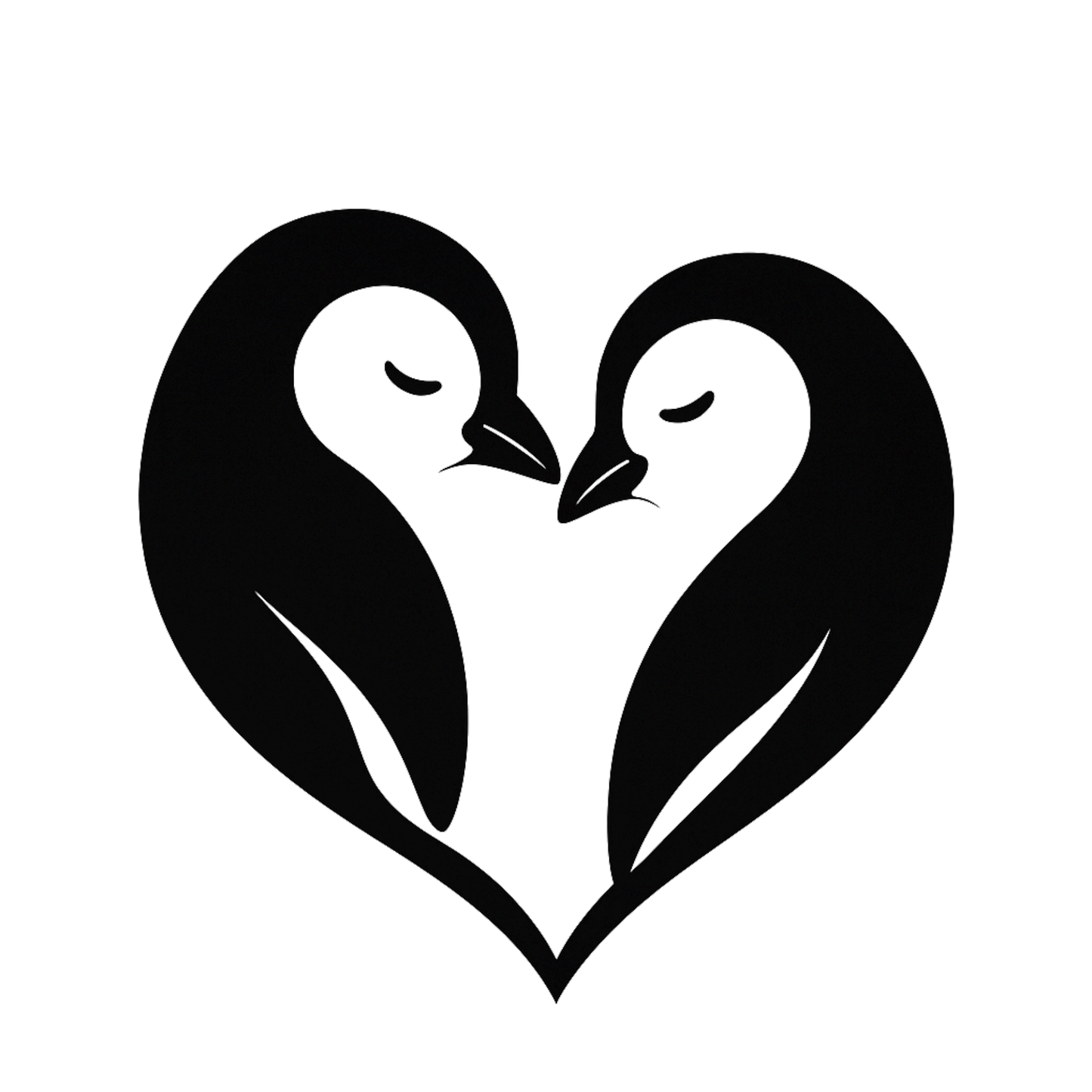 Smeeps Penguin Love Heart Sticker – 9.15 x 8.89 cm Vinyl Decal | Cute Minimal Art | Waterproof & Durable