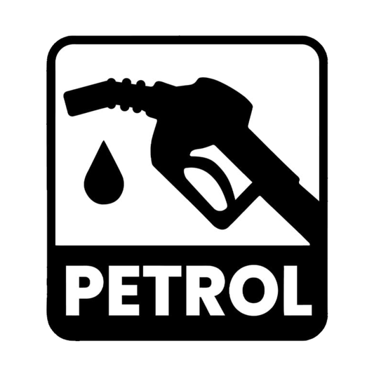 Petrol Type Indicator Sticker – 10.5 x 10.5 cm Square Design | Fuel Icon Label for Petrol Vehicles | Waterproof & Durable