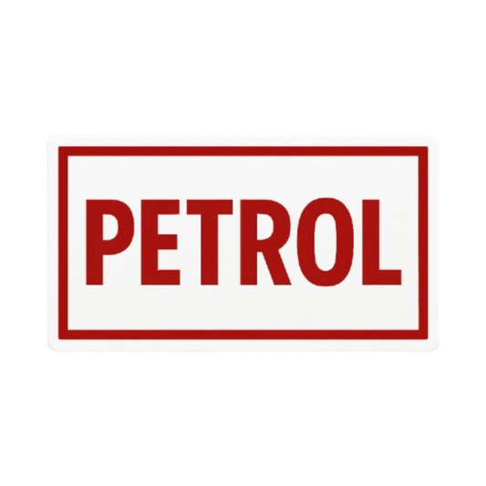 Smeeps PETROL Label Sticker – Red Border | 5.08 x 10.16 cm | Compact Car Fuel Type Sticker