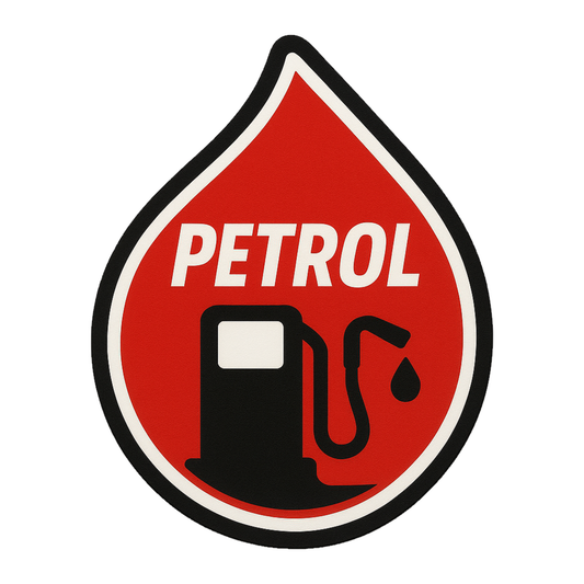 Smeeps PETROL Fuel Icon Sticker – Red Drop Design | 10.16 x 7.62 cm | For Car Fuel Type Identification