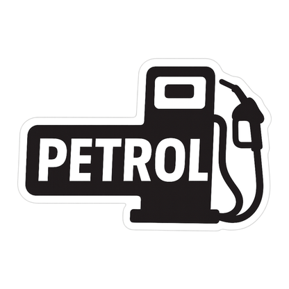 Smeeps Petrol Pump Sticker – 8.4 x 7.8 cm Bold Black & White Car Decal | Retro Fuel Dispenser Design | Automotive Use Only