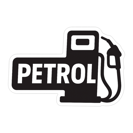 Smeeps Petrol Pump Sticker – 8.4 x 7.8 cm Bold Black & White Car Decal | Retro Fuel Dispenser Design | Automotive Use Only