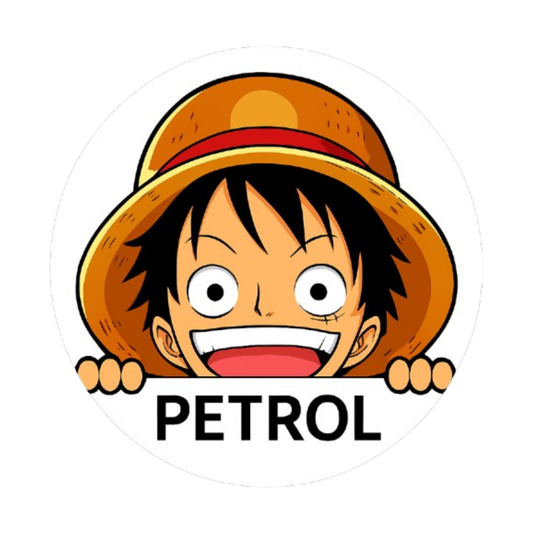 Smeeps Petrol Anime Sticker – 7.8 x 7.8 cm Round Car Decal Featuring Cartoon Explorer Character | Fun Design for Car Use Only