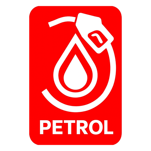 Smeeps Petrol Symbol Sticker – 9 x 7.62 cm Fuel Type Identification Decal | High-Visibility Red Design | Waterproof & Durable Vinyl